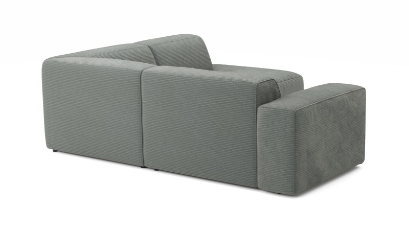 Ecksofa Elementos - 1,5-Sitzer links mit Ecke rechts, Stoff, Grau