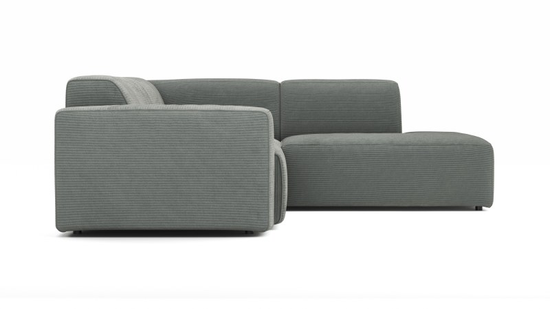 Ecksofa Elementos - 1,5-Sitzer links mit Ecke rechts, Stoff, Grau