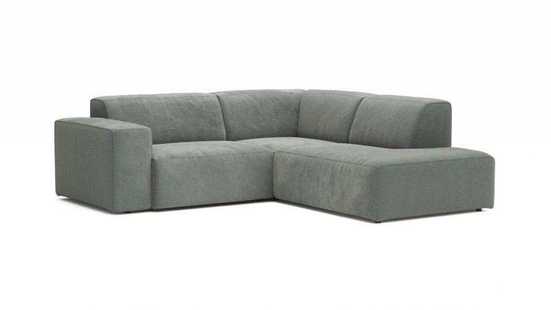 Ecksofa Elementos - 1,5-Sitzer links mit Ecke rechts, Stoff, Grau