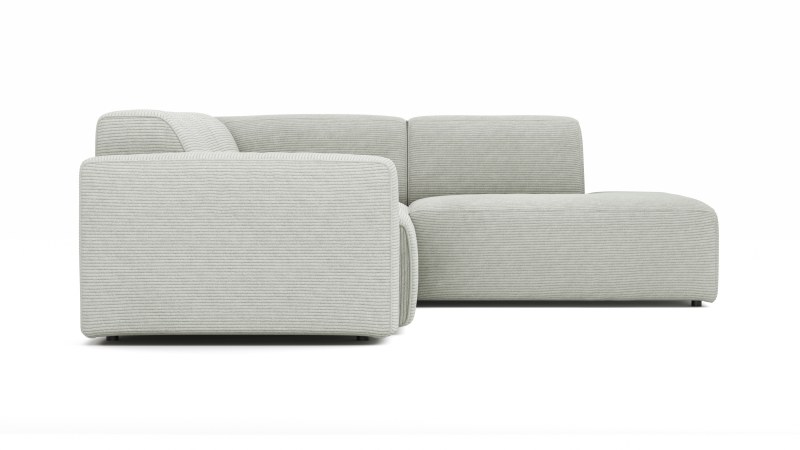 Ecksofa Elementos - 1,5-Sitzer links mit Ecke rechts, Stoff, Hellgrau