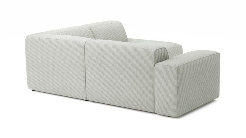 Ecksofa Elementos - 1,5-Sitzer links mit Ecke rechts, Stoff, Hellgrau