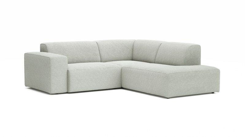 Ecksofa Elementos - 1,5-Sitzer links mit Ecke rechts, Stoff, Hellgrau