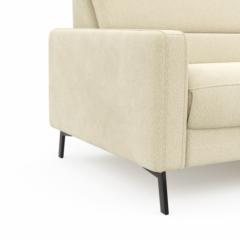 Ecksofa Valera - 3-Sitzer mit Ecke rechts inkl. Rückenlehne verstellbar, Stoff, Natur