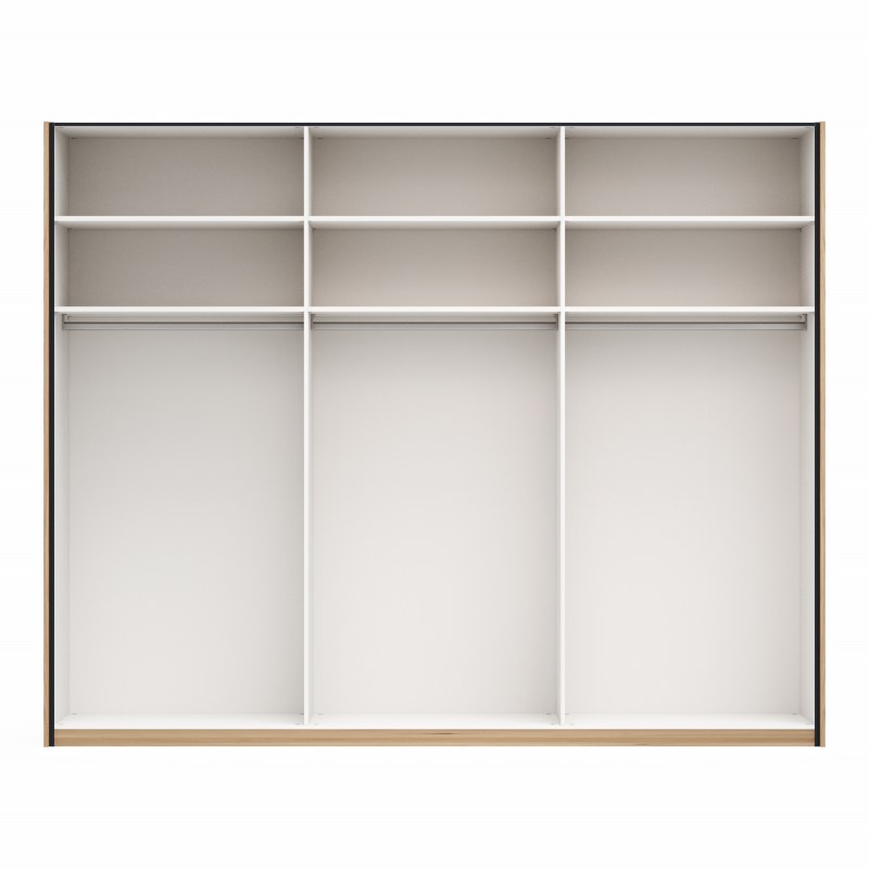 Drehtürenschrank Viana - B ca. 303cm, Lack, Anthrazit