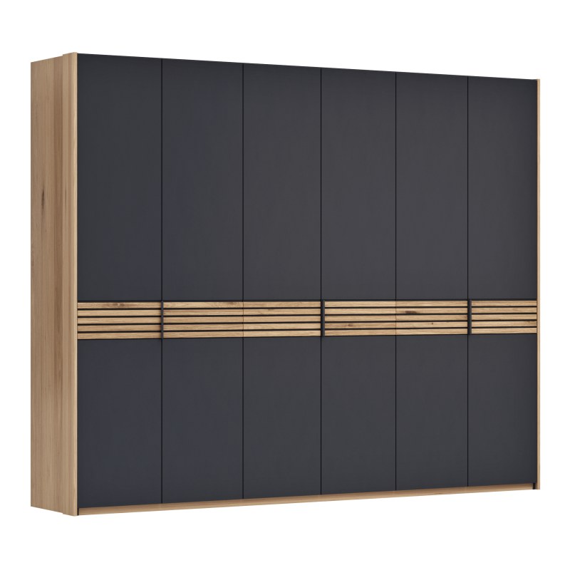 Drehtürenschrank Viana - B ca. 303cm, Lack, Anthrazit