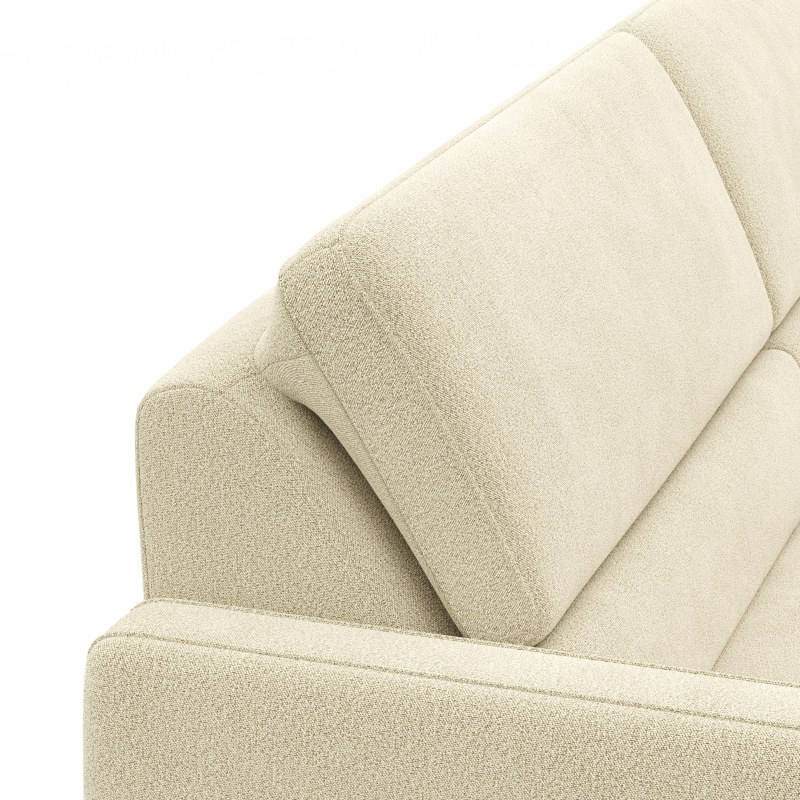 Ecksofa Valera - 3-Sitzer mit Ecke rechts inkl. Rückenlehne verstellbar und Relaxfunktion motorisch, Stoff, Natur