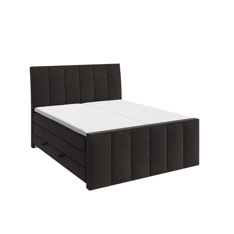 Boxspringbett- Liegefläche ca. 140x200 cm, Stoff, Anthrazit