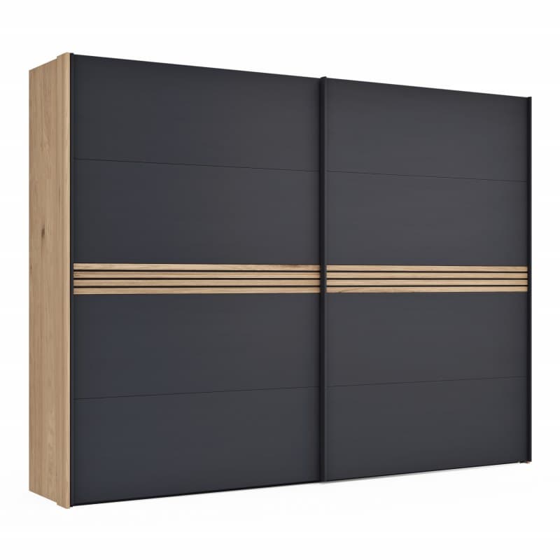 Schwebetürenschrank Viana - BHT ca. 300x230x68 cm, Anthrazit