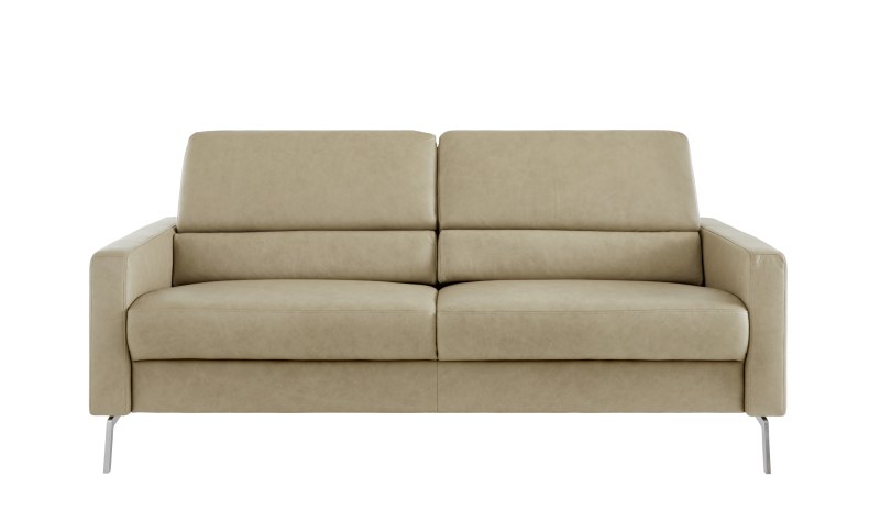 Sofa Valera - 2,5-Sitzer inkl. verstellbaren Rücken und Relaxfunktion motorisch, Leder, Taupe