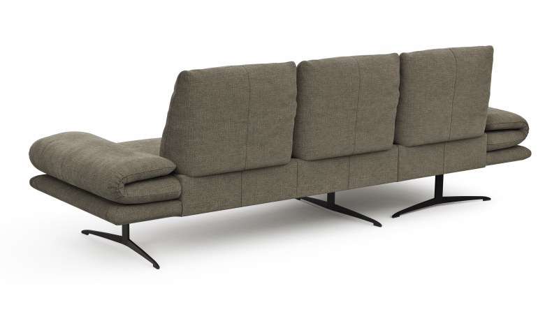 Ecksofa Lucero - Longchair mit 2-Sitzer rechts, Stoff, Olivegrün