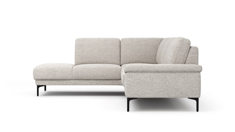 Ecksofa Matero - Ecke mit 2-Sitzer rechts, Stoff, Hellgrau