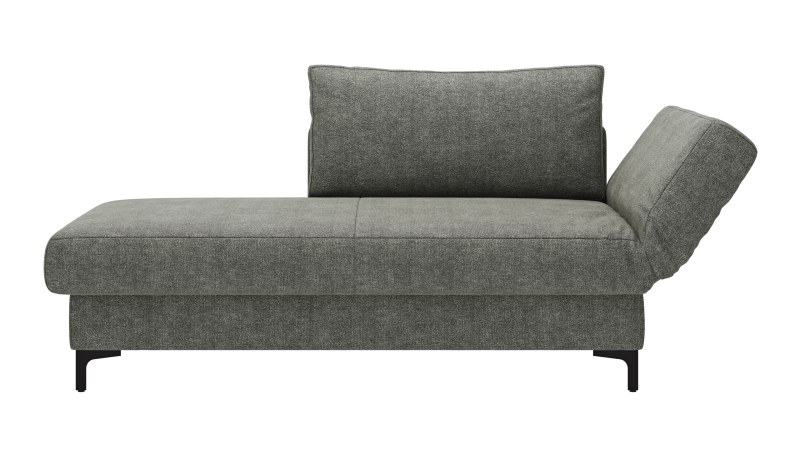 Schlafsofa Verano - Ausrichtung rechts inkl. Schlaffunktion und Bettkasten, Stoff, Grün