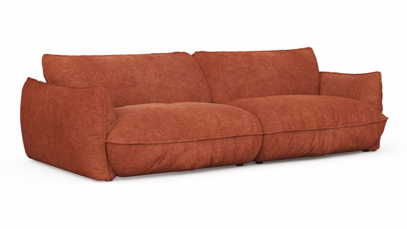 Sofa Fluffy - 4-Sitzer inkl. Rückenlehne verstellbar, Stoff, Kupfer