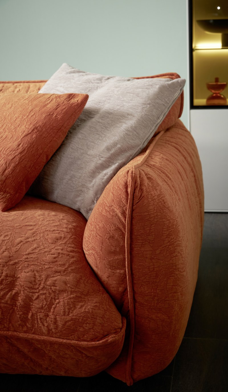 Sofa Fluffy - 4-Sitzer inkl. Rückenlehne verstellbar, Stoff, Kupfer