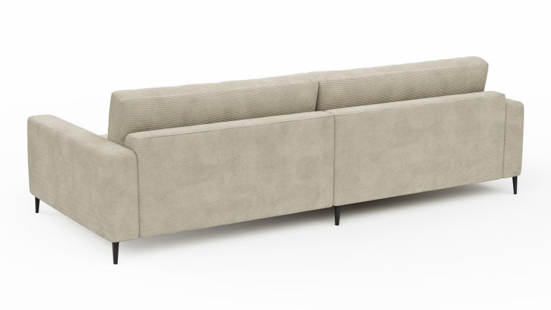 Ecksofa Solero - Longchair groß mit 1,5-Sitzer rechts, Stoff, Sand