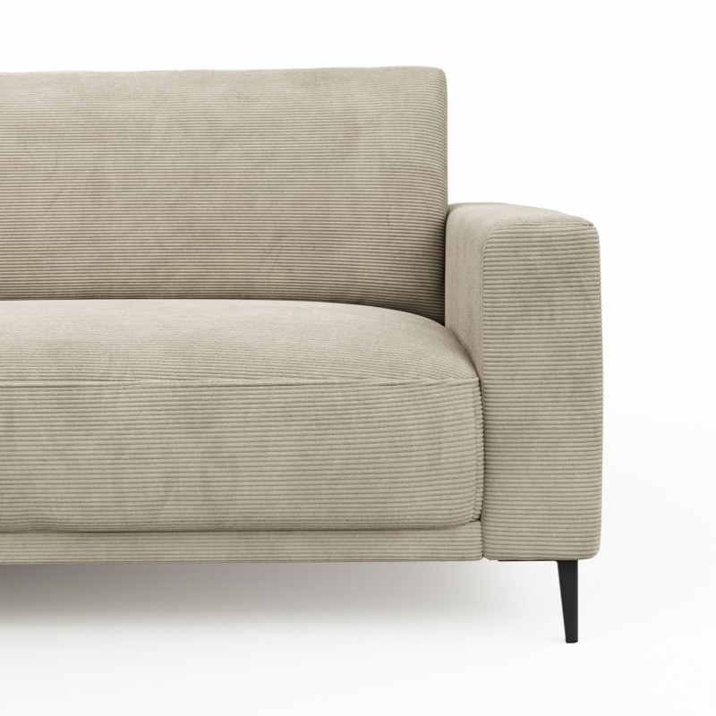 Ecksofa Solero - Longchair groß mit 1,5-Sitzer rechts, Stoff, Sand