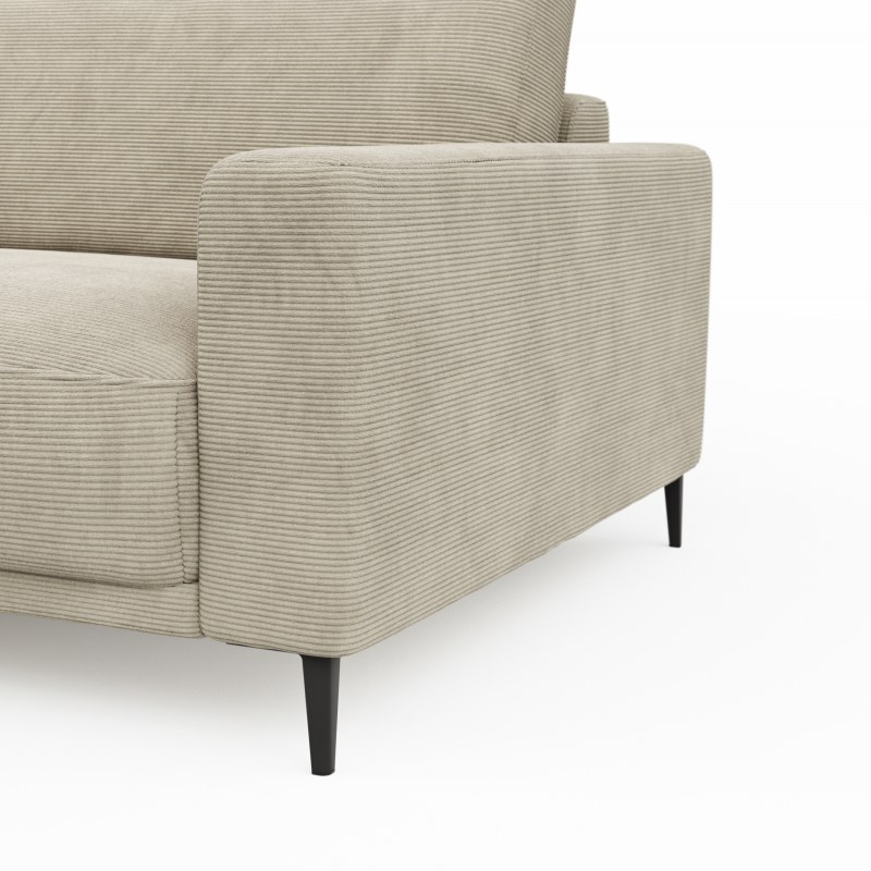 Ecksofa Solero - Longchair groß mit 1,5-Sitzer rechts, Stoff, Sand