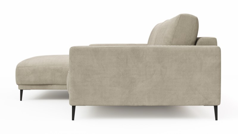 Ecksofa Solero - Longchair groß mit 1,5-Sitzer rechts, Stoff, Sand