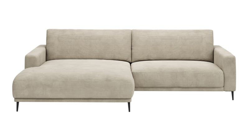 Ecksofa Solero 2.0 - Longchair groß mit 1,5-Sitzer rechts, Stoff, Sand