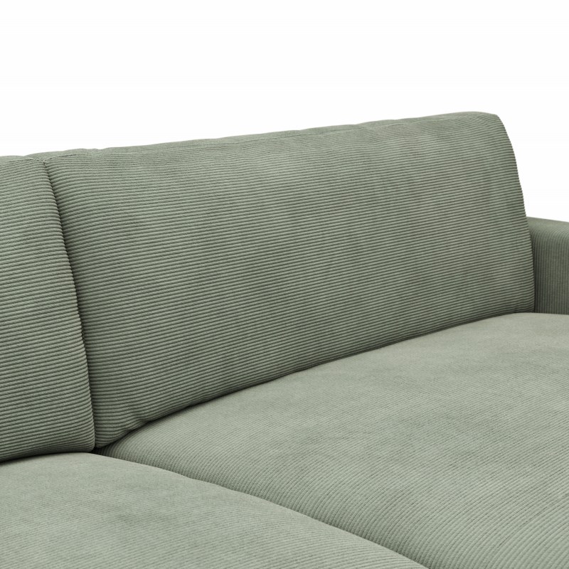 Ecksofa Solero - 1,5-Sitzer mit Longchair groß rechts, Stoff, Olivgrün