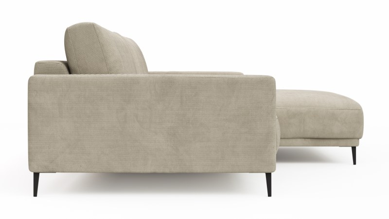Ecksofa Solero - 1,5-Sitzer mit Longchair groß rechts, Stoff, Sand