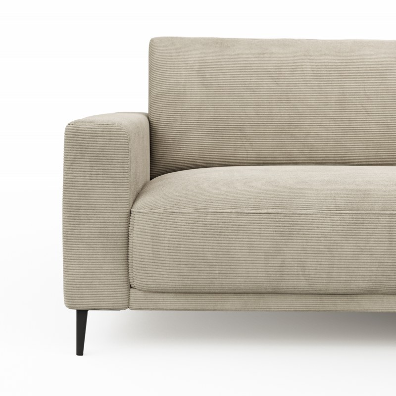 Ecksofa Solero - 1,5-Sitzer mit Longchair groß rechts, Stoff, Sand