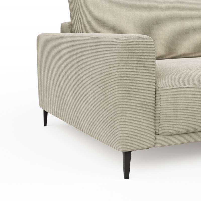 Ecksofa Solero - 1,5-Sitzer mit Longchair groß rechts, Stoff, Sand