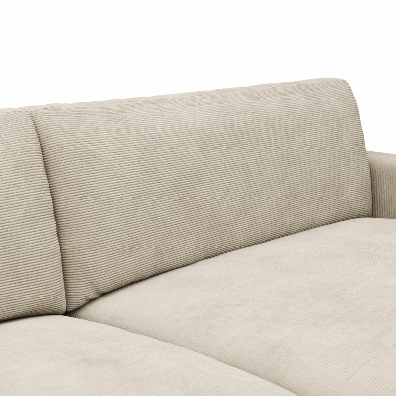 Ecksofa Solero - 1,5-Sitzer mit Longchair groß rechts, Stoff, Sand