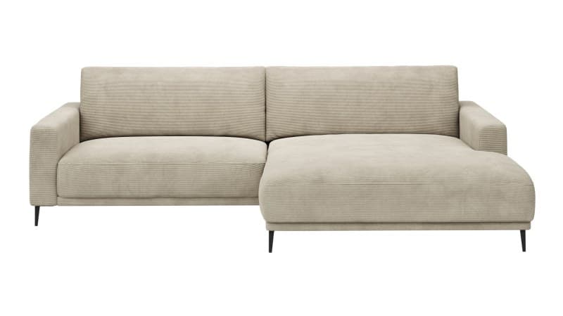 Ecksofa Solero 2.0 - 1,5-Sitzer mit Longchair groß rechts, Stoff, Sand