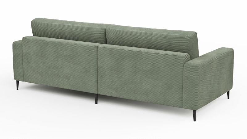 Ecksofa Solero - 1,5-Sitzer mit Longchair rechts, Stoff, Olivgrün