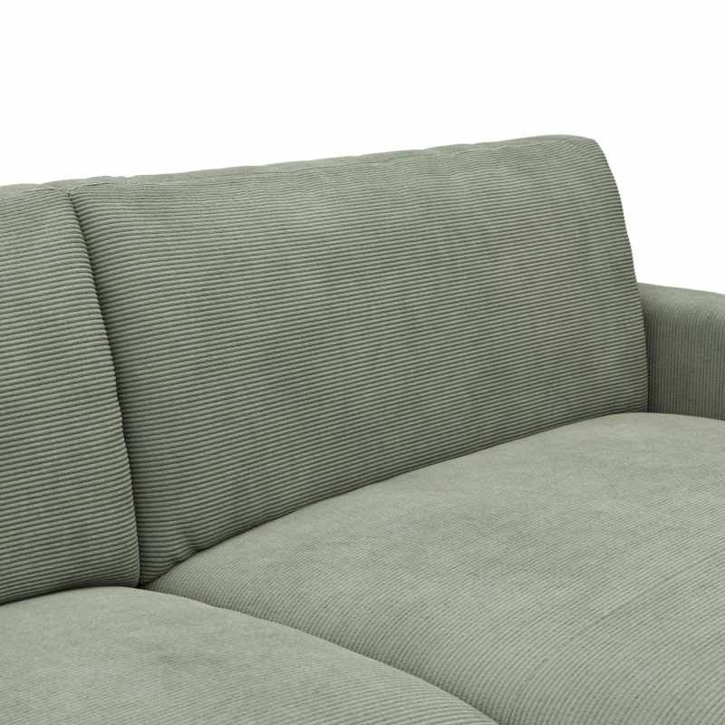 Ecksofa Solero - 1,5-Sitzer mit Longchair rechts, Stoff, Olivgrün