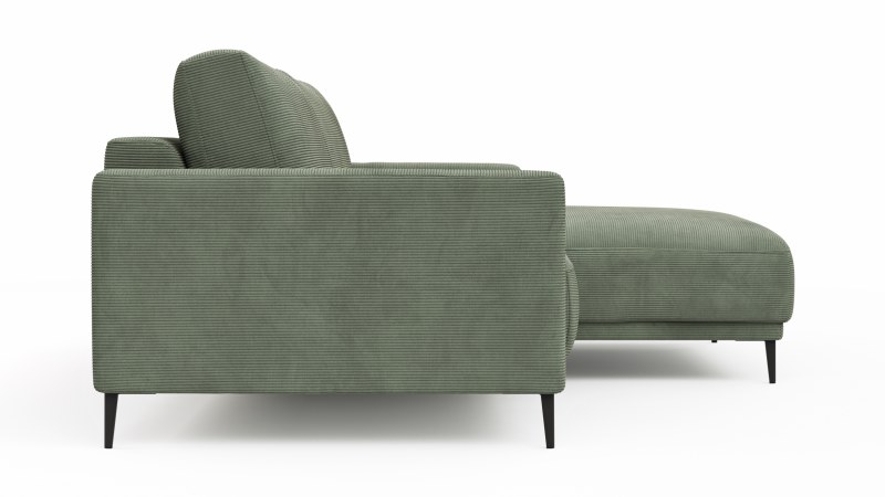 Ecksofa Solero - 1,5-Sitzer mit Longchair rechts, Stoff, Olivgrün