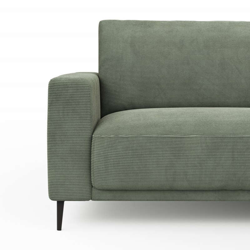 Ecksofa Solero - 1,5-Sitzer mit Longchair rechts, Stoff, Olivgrün