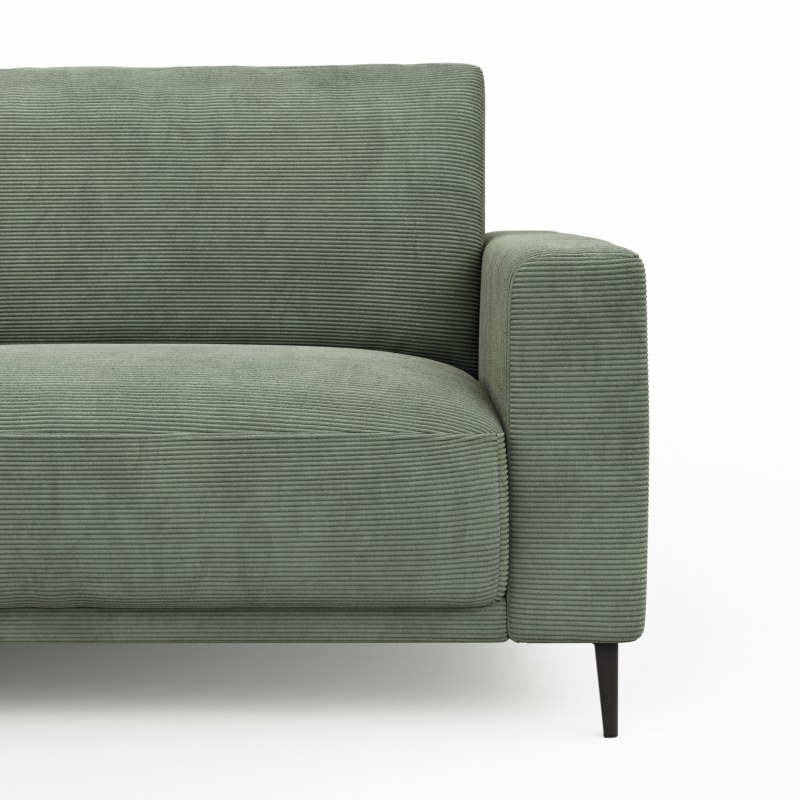 Ecksofa Solero - Longchair mit 1,5-Sitzer rechts, Stoff, Olivgrün