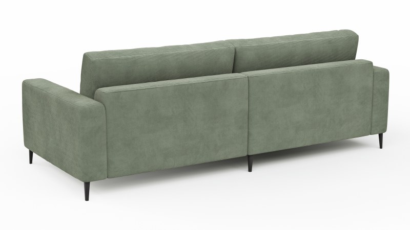 Ecksofa Solero - Longchair mit 1,5-Sitzer rechts, Stoff, Olivgrün