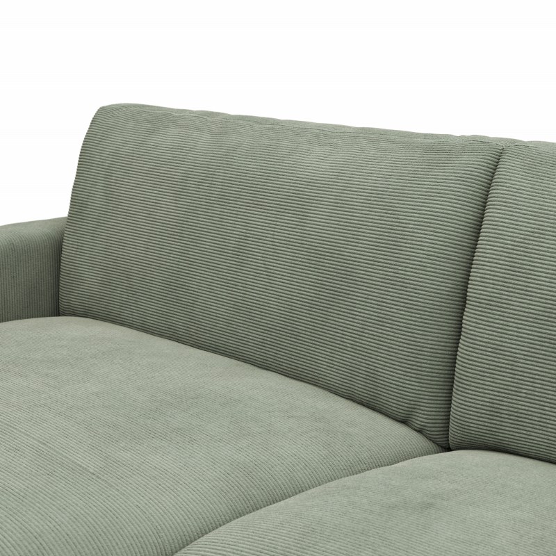 Ecksofa Solero - Longchair mit 1,5-Sitzer rechts, Stoff, Olivgrün