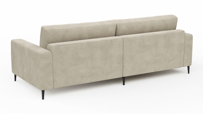 Ecksofa Solero - Longchair mit 1,5-Sitzer rechts, Stoff, Sand