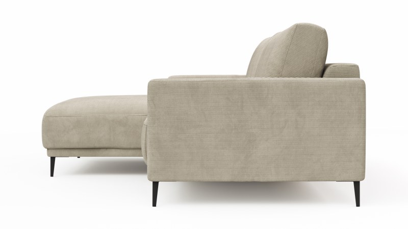 Ecksofa Solero - Longchair mit 1,5-Sitzer rechts, Stoff, Sand