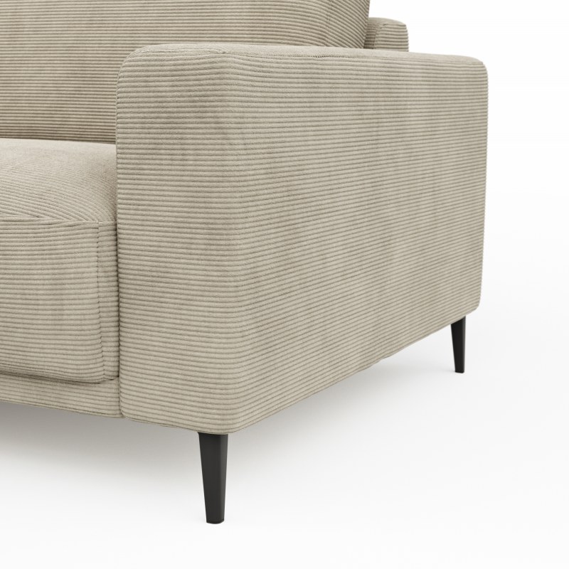 Ecksofa Solero - Longchair mit 1,5-Sitzer rechts, Stoff, Sand