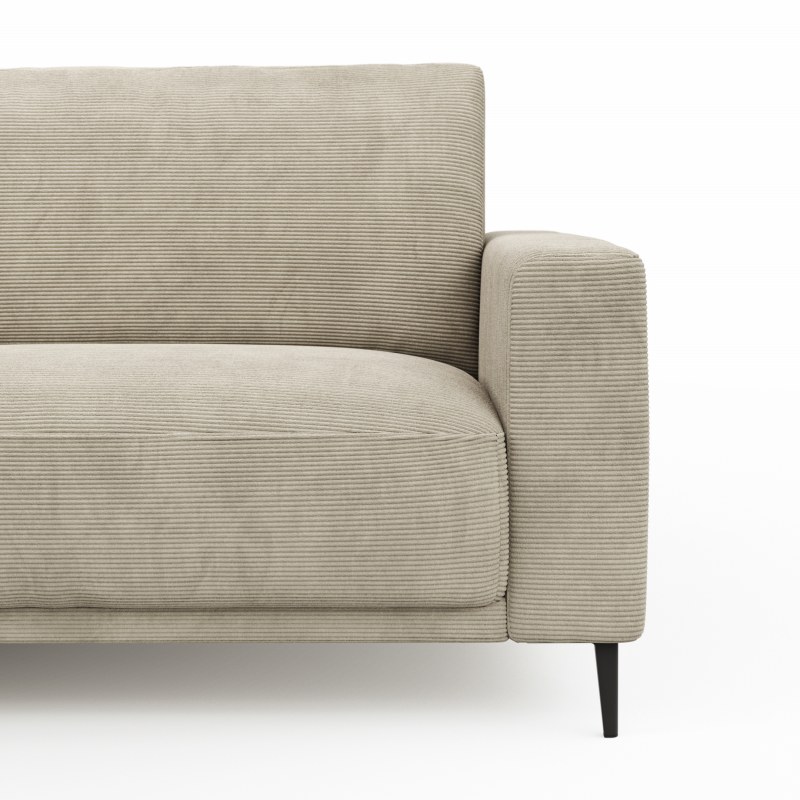 Ecksofa Solero - Longchair mit 1,5-Sitzer rechts, Stoff, Sand