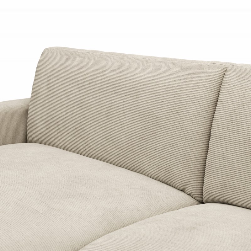 Ecksofa Solero - Longchair mit 1,5-Sitzer rechts, Stoff, Sand