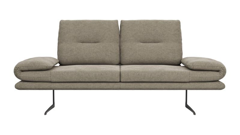 Sofa Lucero - 2,5-Sitzer inkl. Rückenlehne, Armlehne verstellbar und Drehsitz, Stoff, Olivgrün