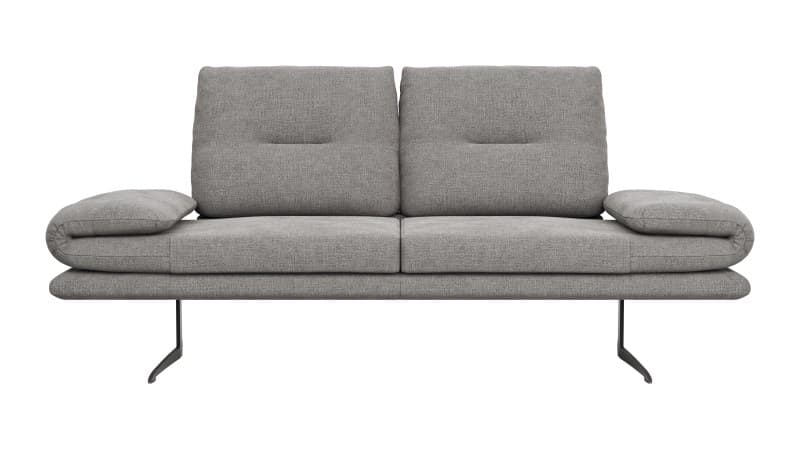 Sofa Lucero - 2,5-Sitzer inkl. Rückenlehne, Armlehne verstellbar und Drehsitz, Stoff, Grau