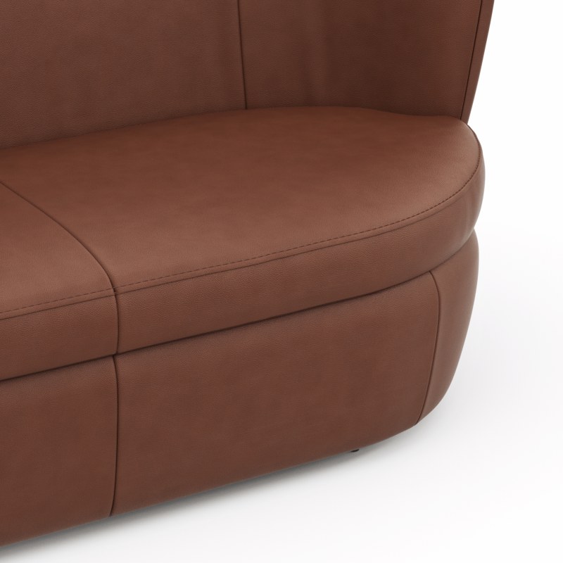 Sofa Cativa - 2-Sitzer, Leder, Cognac