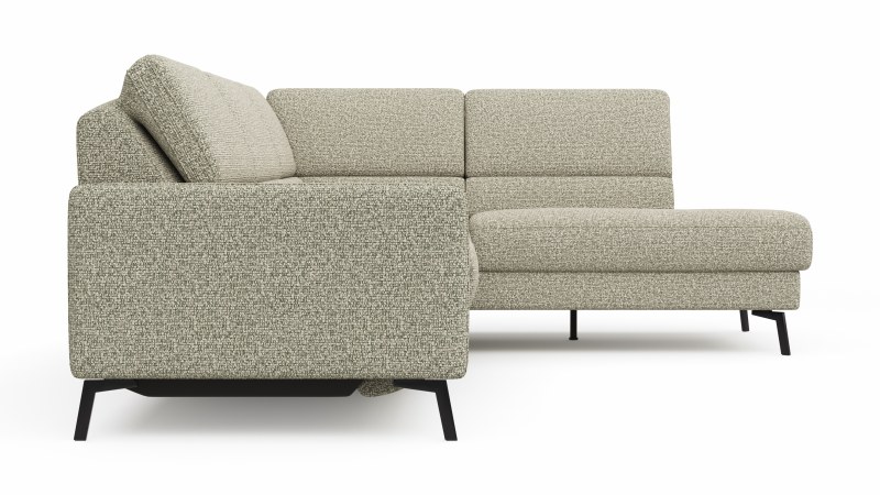 Ecksofa Valera - 3-Sitzer mit Ecke rechts inkl. Rückenlehne verstellbar und Relaxfunktion motorisch, Stoff, Limone