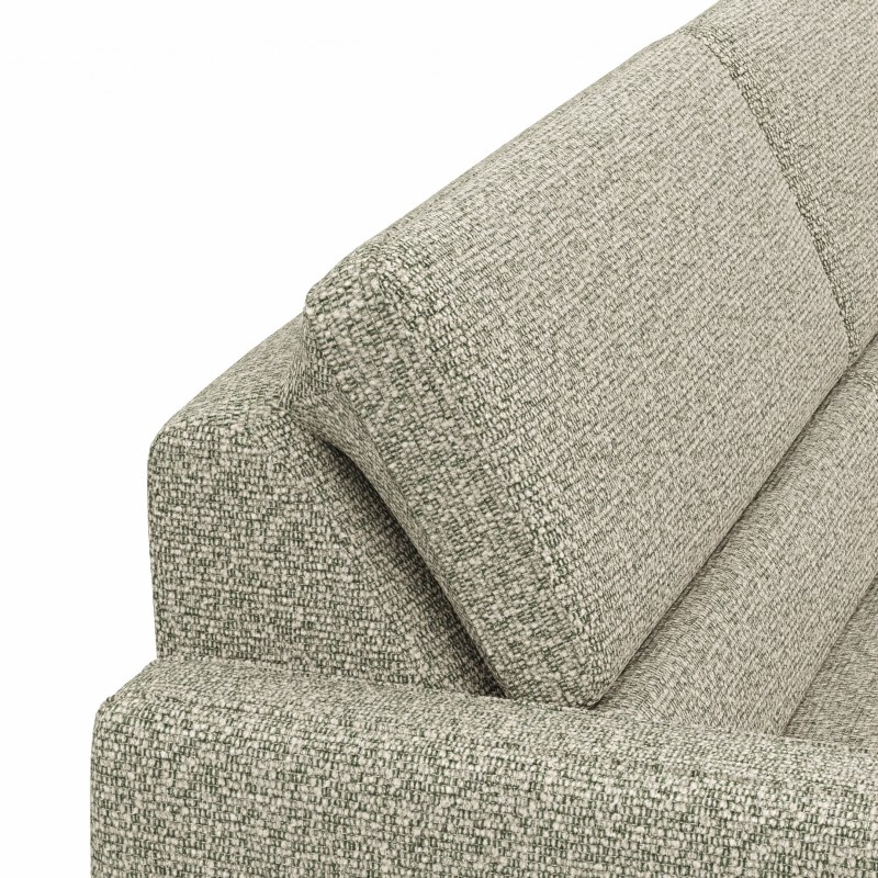 Ecksofa Valera - 3-Sitzer mit Ecke rechts inkl. Rückenlehne verstellbar und Relaxfunktion motorisch, Stoff, Limone