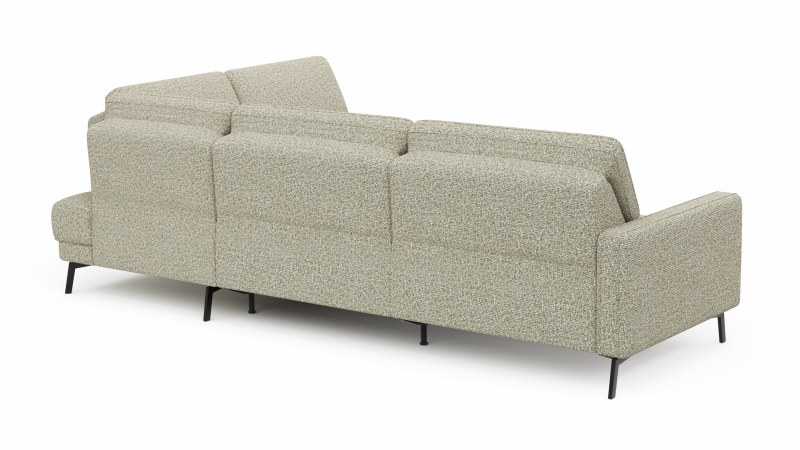 Ecksofa Valera - 3-Sitzer mit Ecke rechts inkl. Rückenlehne verstellbar und Relaxfunktion motorisch, Stoff, Limone