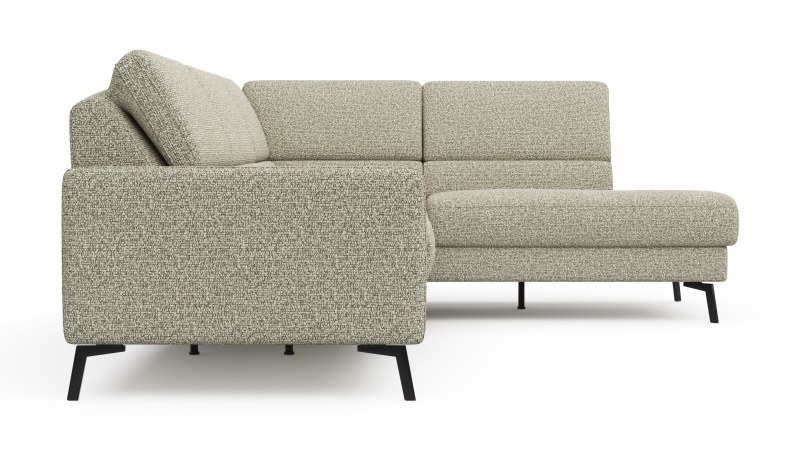 Ecksofa Valera - 3-Sitzer mit Ecke rechts inkl. Rückenlehne verstellbar, Stoff, Limone
