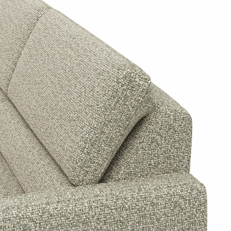 Ecksofa Valera - Ecke mit 3-Sitzer rechts inkl. Rückenlehne verstellbar und Relaxfunktion motorisch, Stoff, Limone