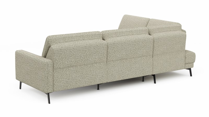 Ecksofa Valera - Ecke mit 3-Sitzer rechts inkl. Rückenlehne verstellbar und Relaxfunktion motorisch, Stoff, Limone